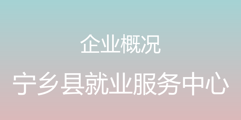 企业概况 - 宁乡县就业服务中心